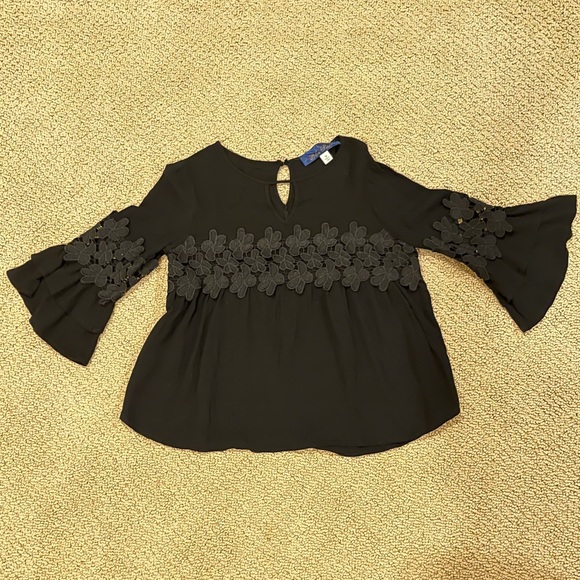 Black floral top - Picture 1 of 3